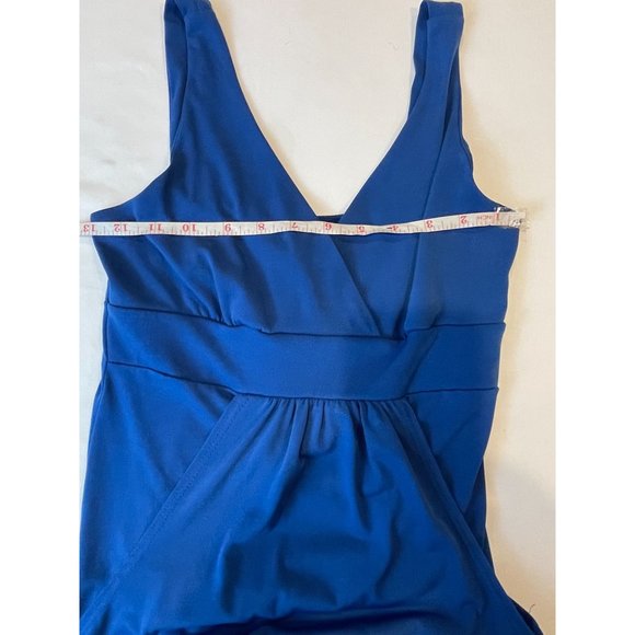 Molli & Mia Women Faux Wrap Twist Front Tank Top Sleeveless Backless Navy Small - Picture 4 of 7